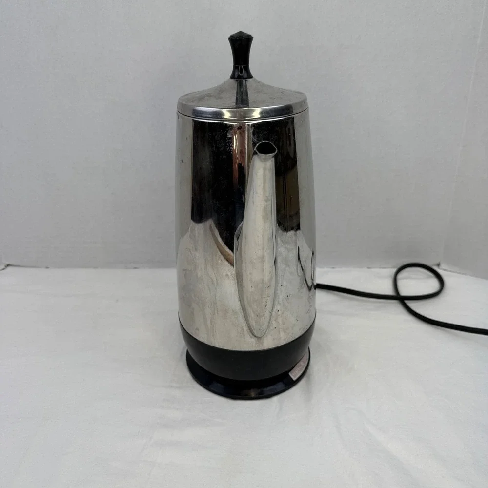 Vintage General Electric 10 Cup Chrome Electric Coffee Percolator GE Pot Retro
